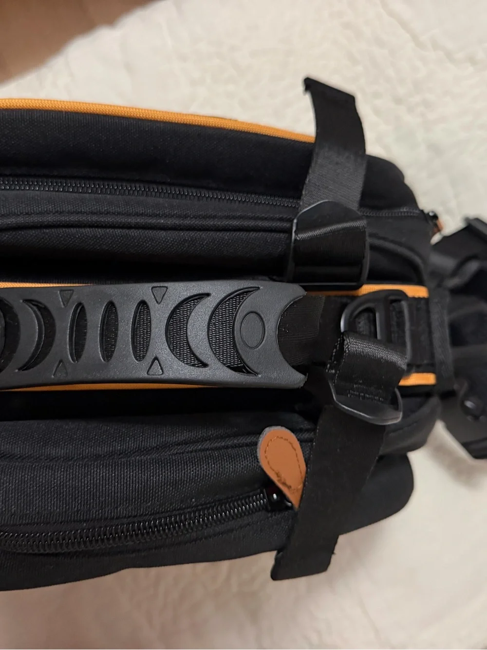 Adjustable Black and Orange Dog Harness with side pockets - Comfortable Support